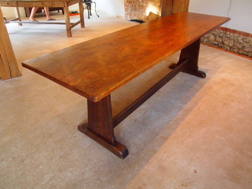 Table arts and crafts Oak refectory dining farmhouse Oak c1900 View VIII