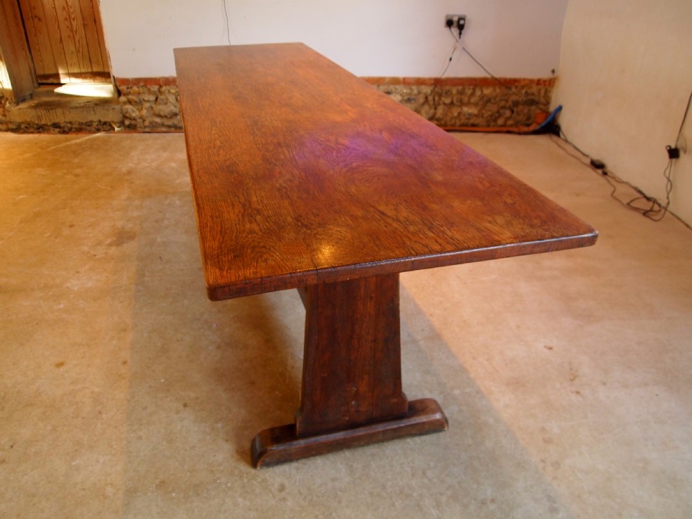 Table arts and crafts Oak refectory dining farmhouse Oak c1900 View IX