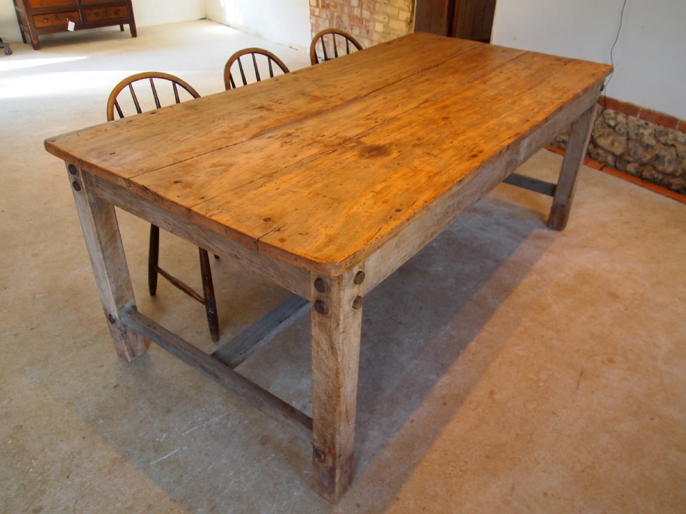 Table refectory farmhouse dining table George III c1820 View VII