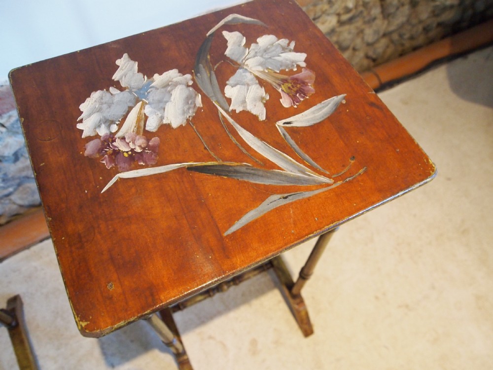 Tables nest of Victorian painted tables c1890 View VIII