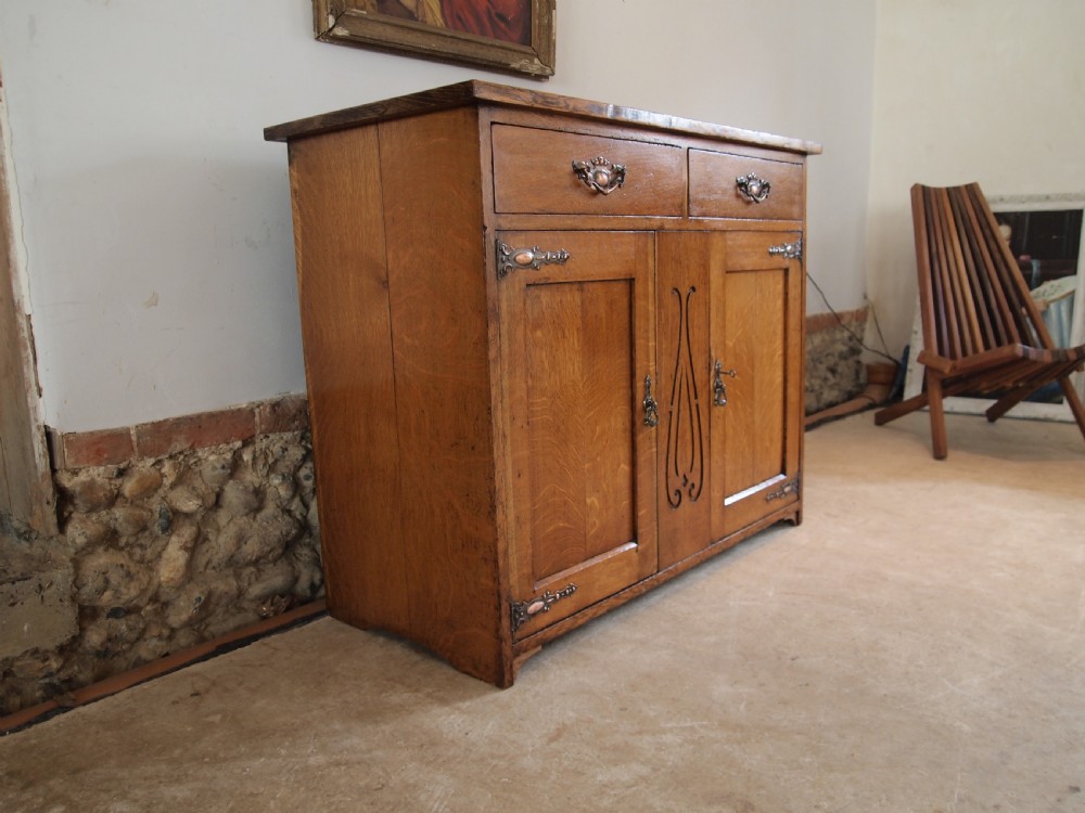 Sideboard dresser Arts and Crafts Oak c1900 View IV