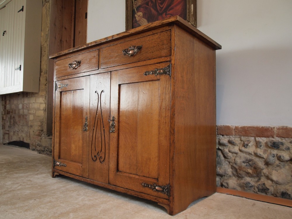 Sideboard dresser Arts and Crafts Oak c1900 View VII
