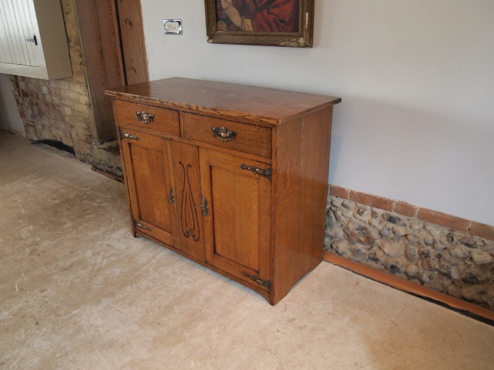Sideboard dresser Arts and Crafts Oak c1900 View VIII