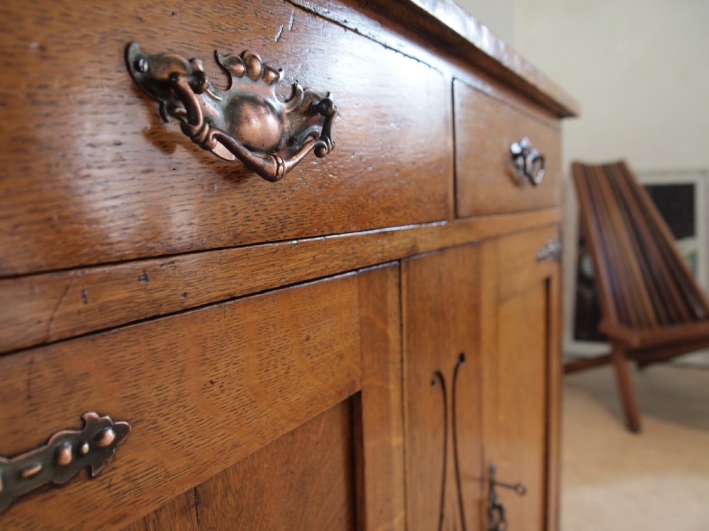 Sideboard dresser Arts and Crafts Oak c1900 View IX