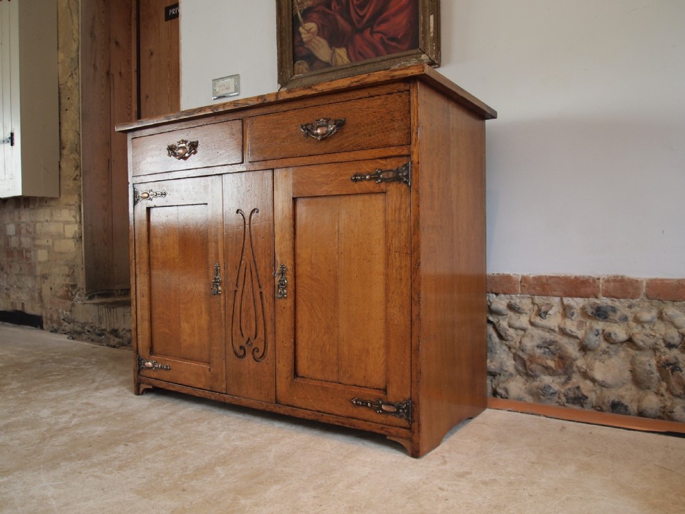 Sideboard dresser Arts and Crafts Oak c1900 View XI