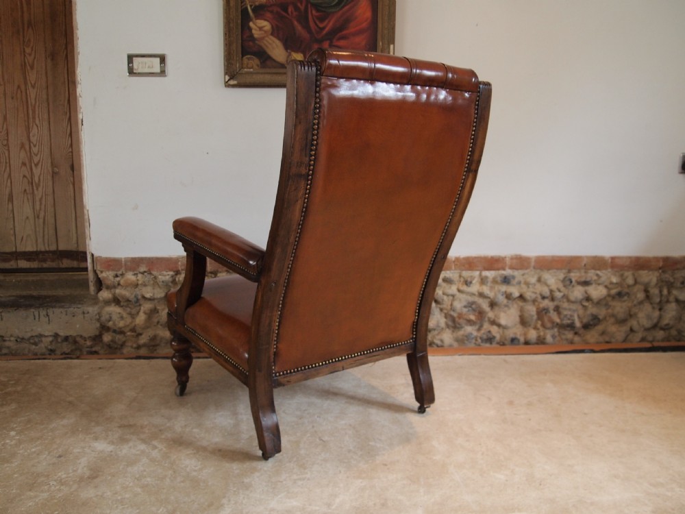 Chair stunning Victorian library reading armchair c1870 View IV