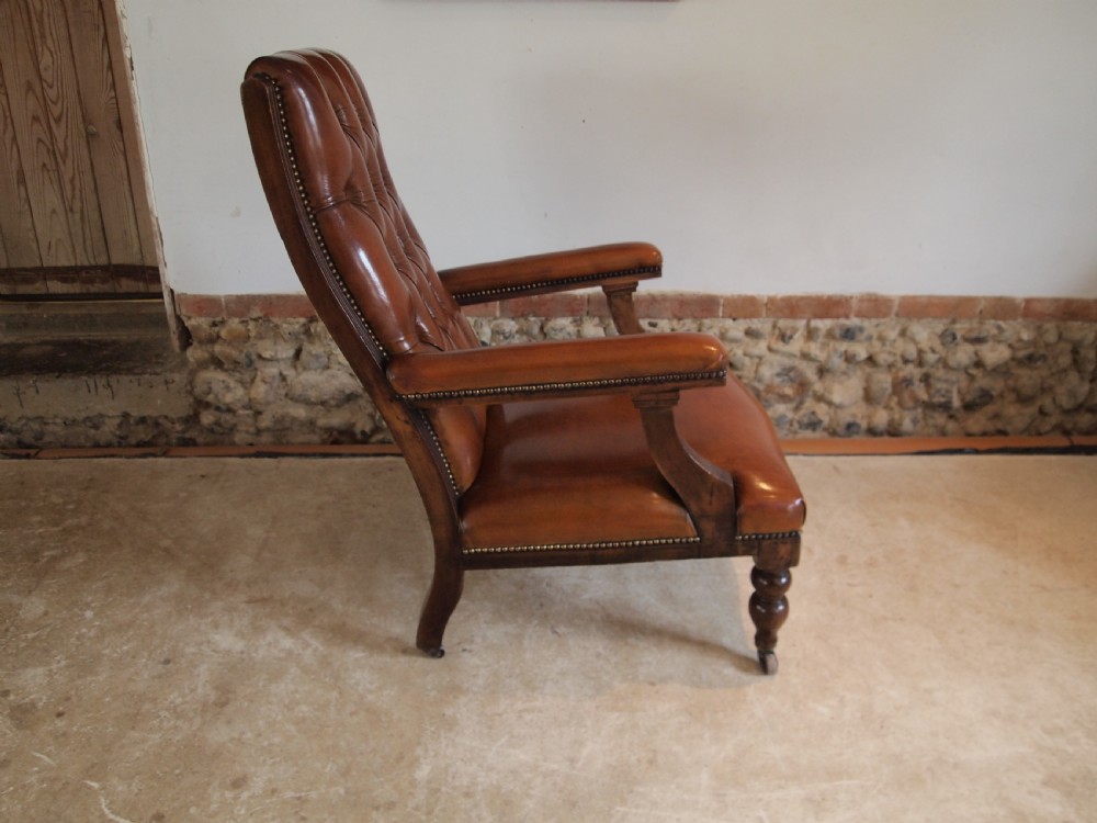 Chair stunning Victorian library reading armchair c1870 View VI