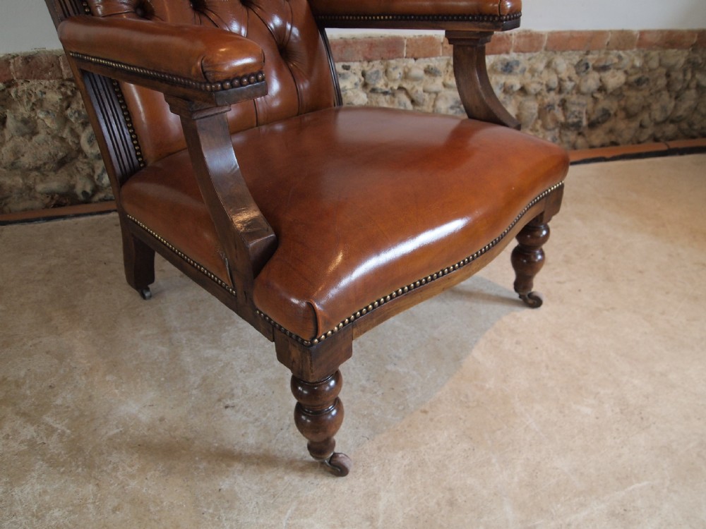 Chair stunning Victorian library reading armchair c1870 View VIII