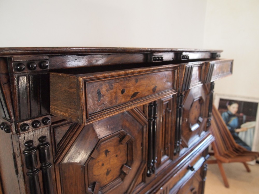 Cupboard pantry dresser press outstanding 17th century design Oak c1900 View III