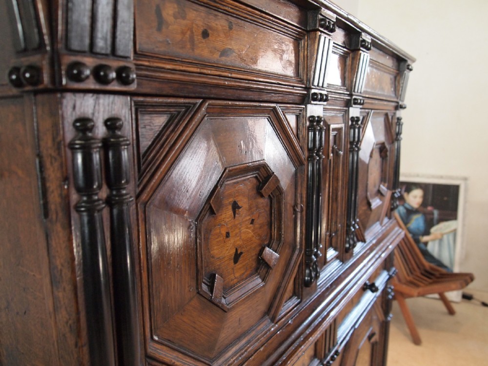 Cupboard pantry dresser press outstanding 17th century design Oak c1900 View IV