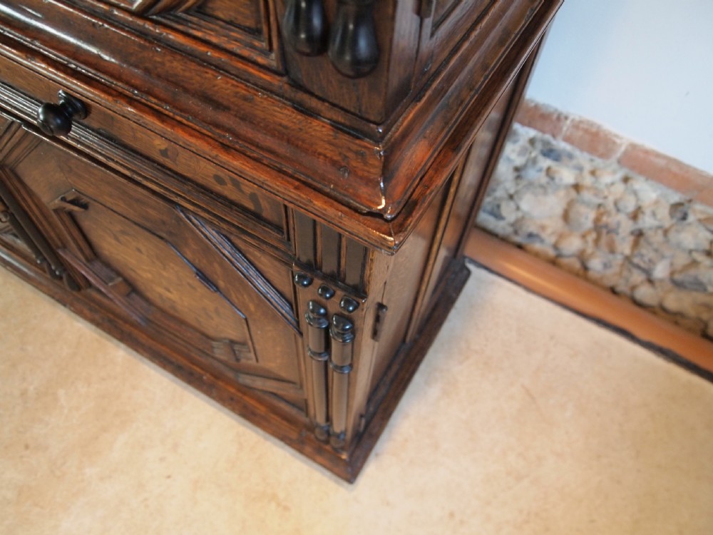 Cupboard pantry dresser press outstanding 17th century design Oak c1900 View VIII