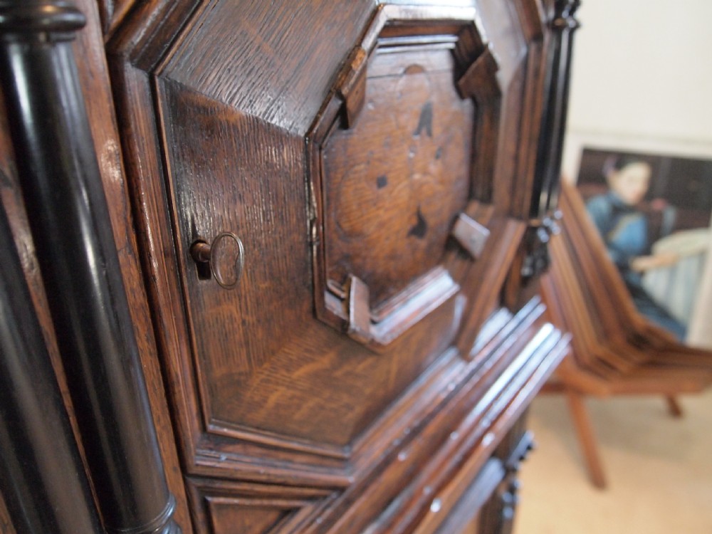 Cupboard pantry dresser press outstanding 17th century design Oak c1900 View XV