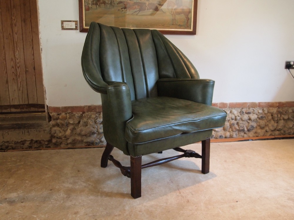 Armchair stunning Edwardian leather Mahogany c1900 View III