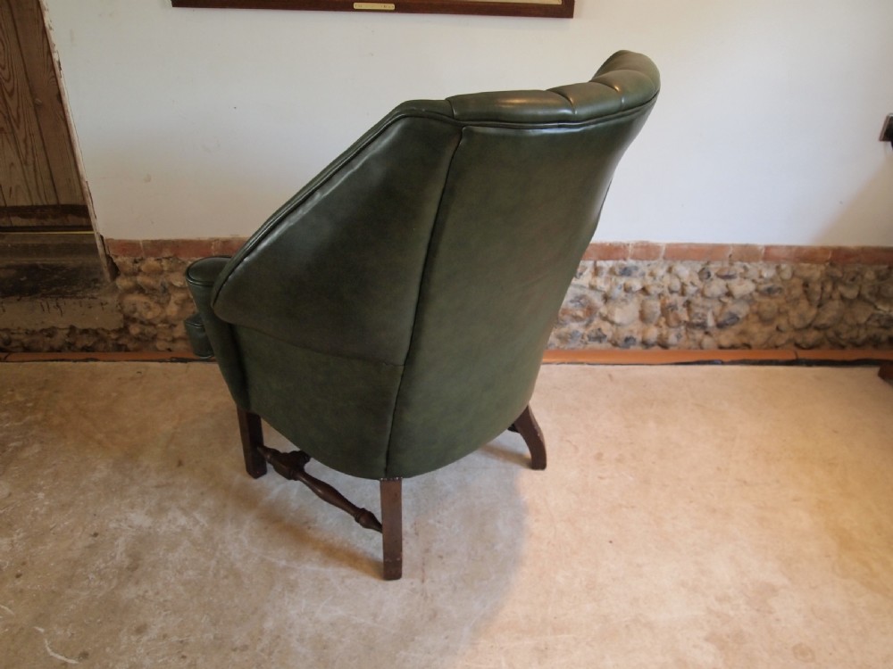Armchair stunning Edwardian leather Mahogany c1900 View IV