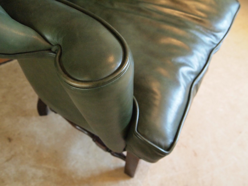 Armchair stunning Edwardian leather Mahogany c1900 View VI
