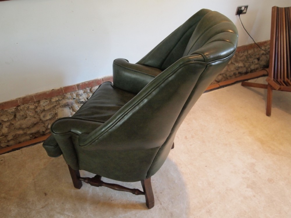 Armchair stunning Edwardian leather Mahogany c1900 View VII