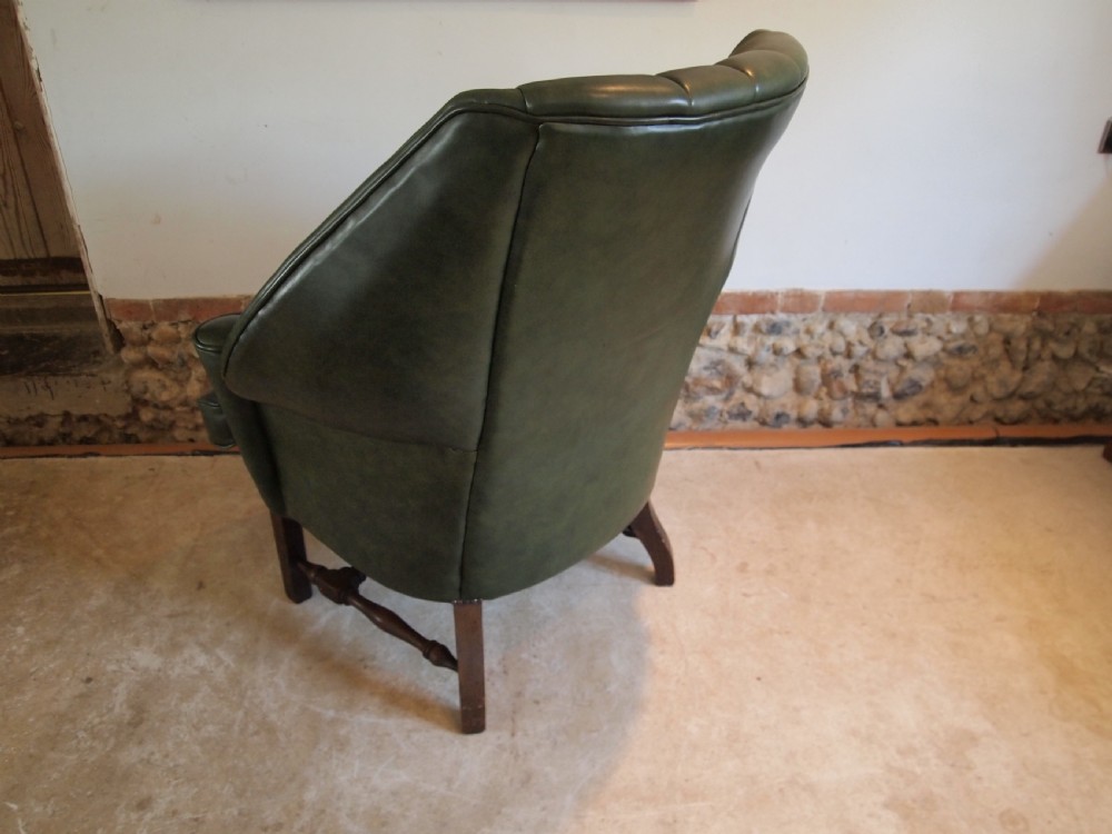 Armchair stunning Edwardian leather Mahogany c1900 View IX