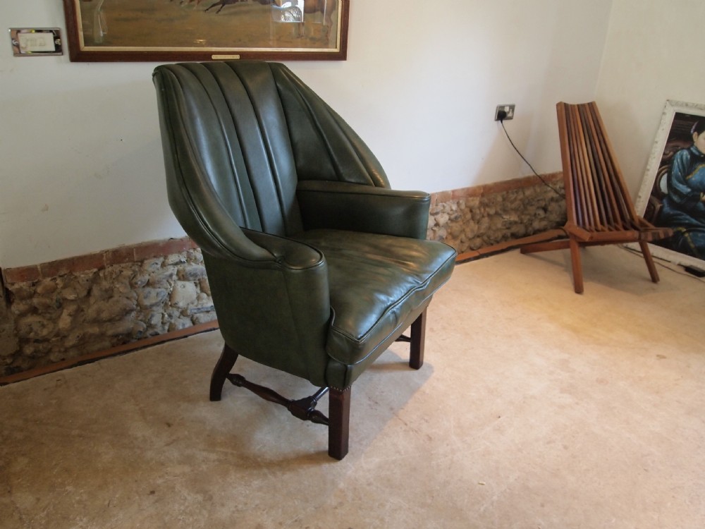 Armchair stunning Edwardian leather Mahogany c1900 View X