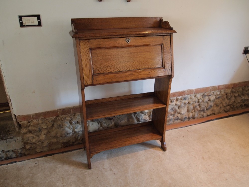 Bureau bookcase Arts and Crafts Oak c1900 View VII
