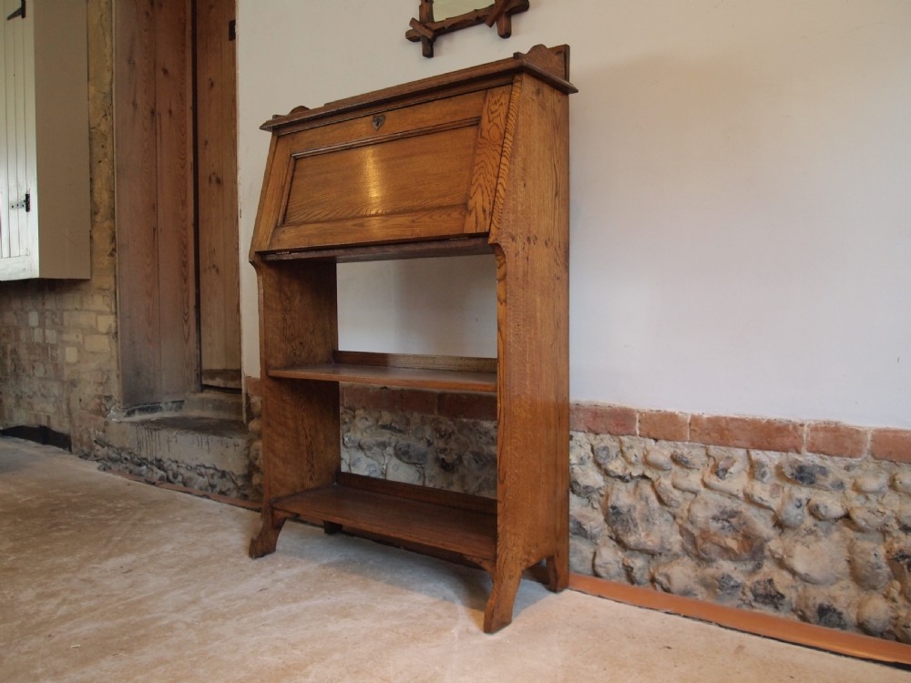 Bureau bookcase Arts and Crafts Oak c1900 View X