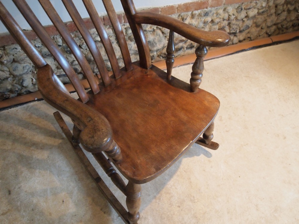 Chair rocking chair Victorian Windsor lathe back c1880 View IV
