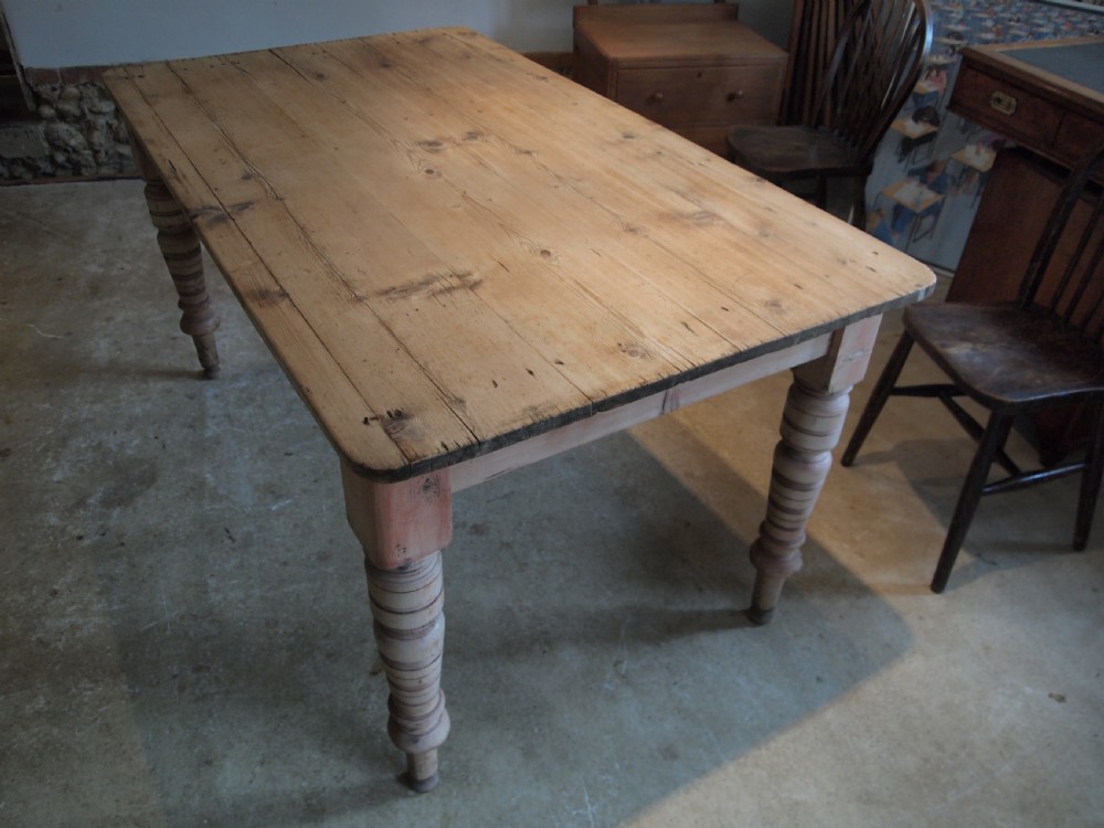 Table Victorian Pine scrub top dining farmhouse refectory c1880