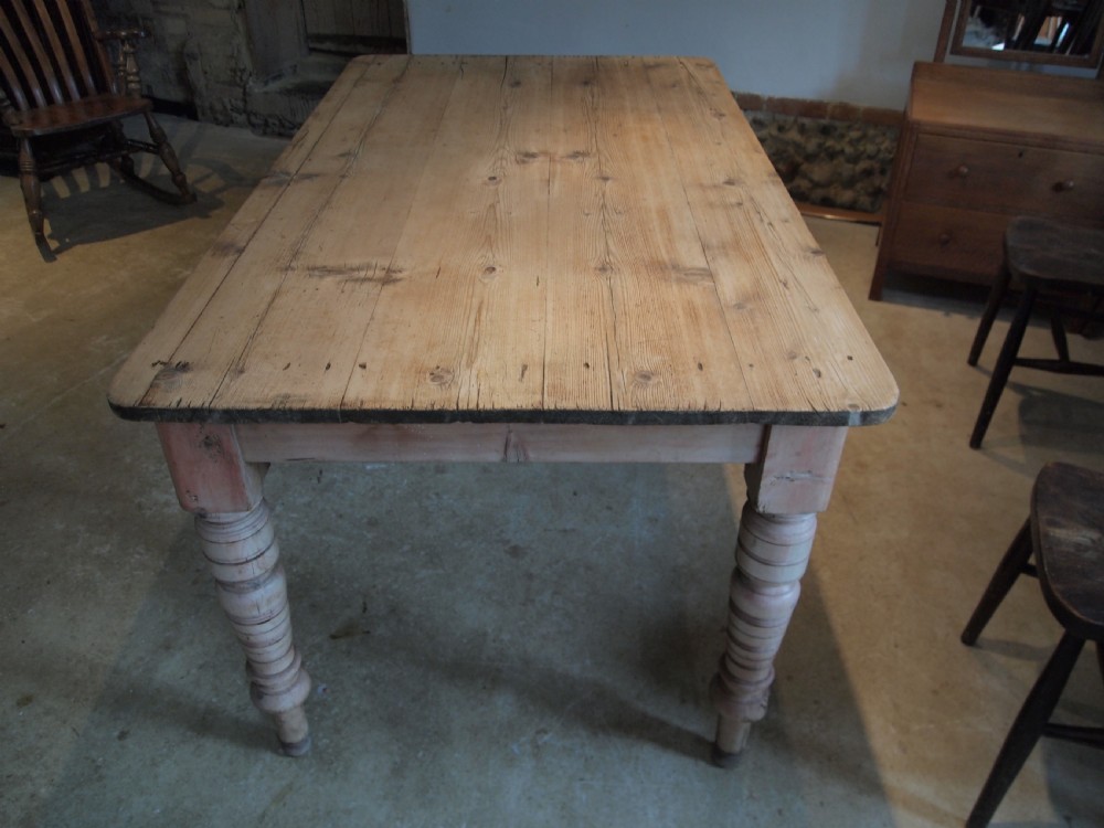 Table Victorian Pine scrub top dining farmhouse refectory c1880 View IV