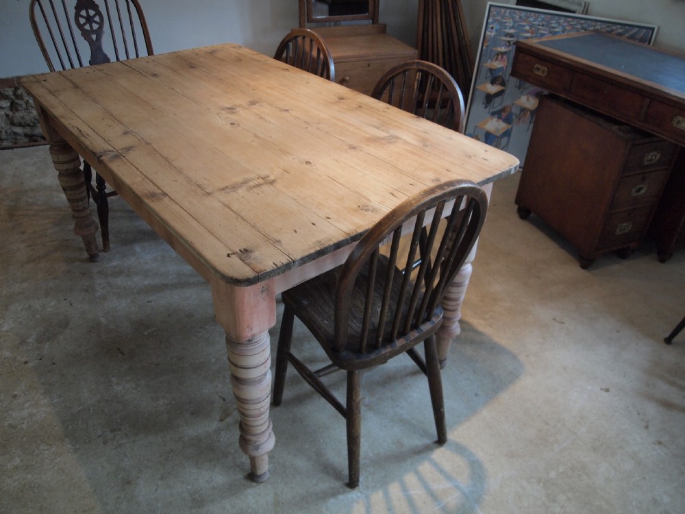 Table Victorian Pine scrub top dining farmhouse refectory c1880 View V