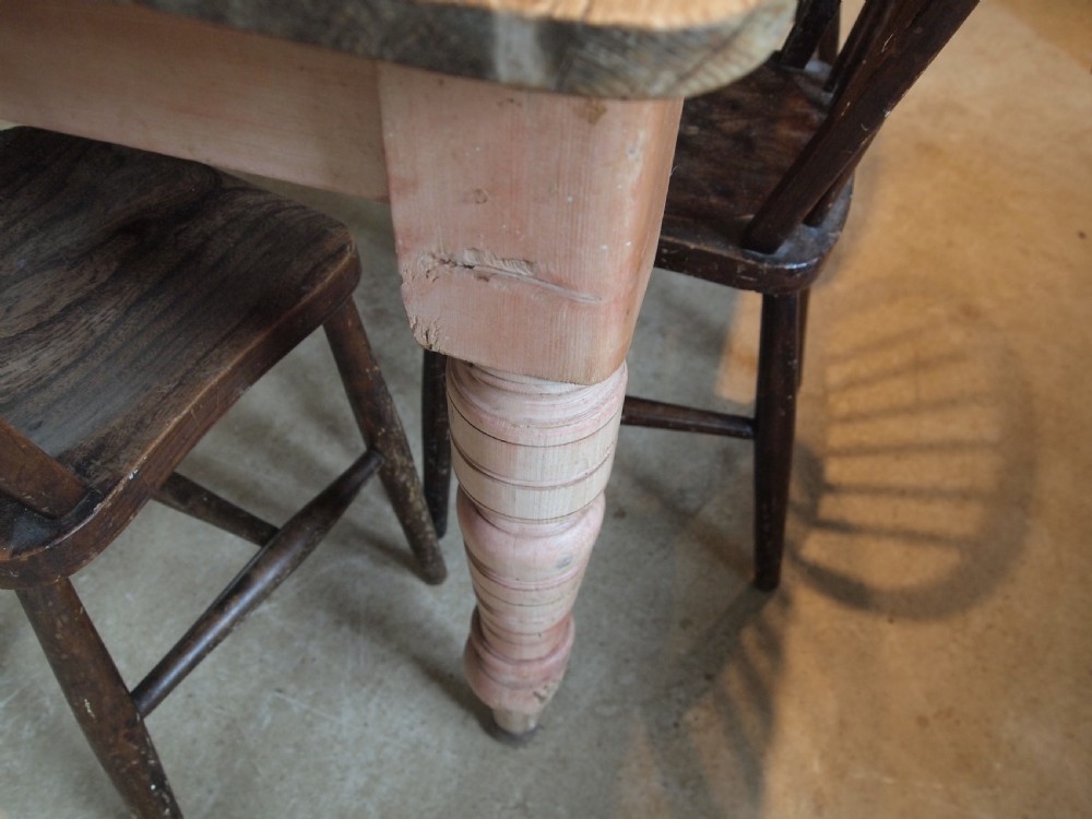 Table Victorian Pine scrub top dining farmhouse refectory c1880 View VI