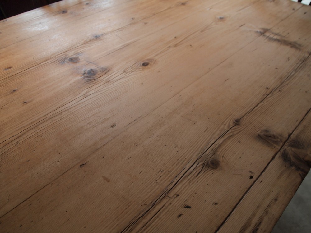 Table Victorian Pine scrub top dining farmhouse refectory c1880 View VII