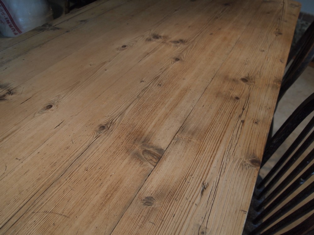 Table Victorian Pine scrub top dining farmhouse refectory c1880 View VIII
