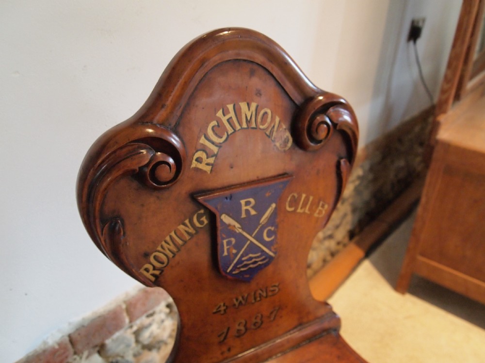 Chairs fine pair of William IV Mahogany Hall chairs c1830 View VII