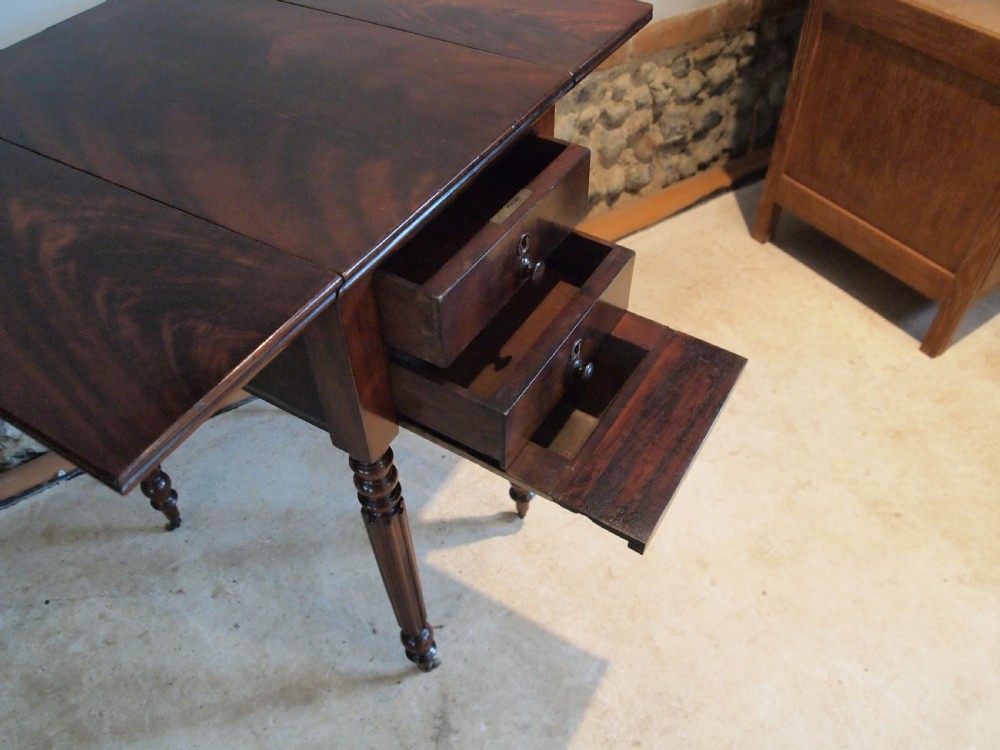 Table work lamp hall side console William IV Mahogany c1830 View XI