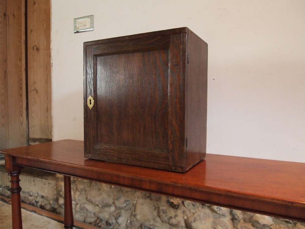 Cabinet spice cupboard George III Oak c1790 View V