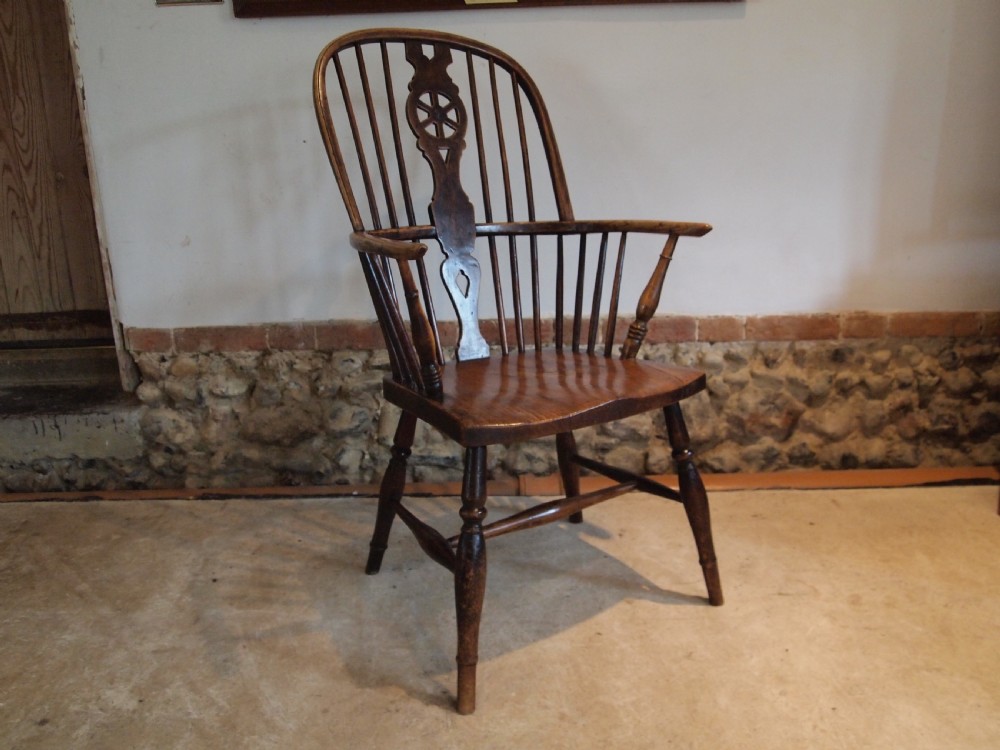Chair Windsor wheel back Ash Elm George IV c1820