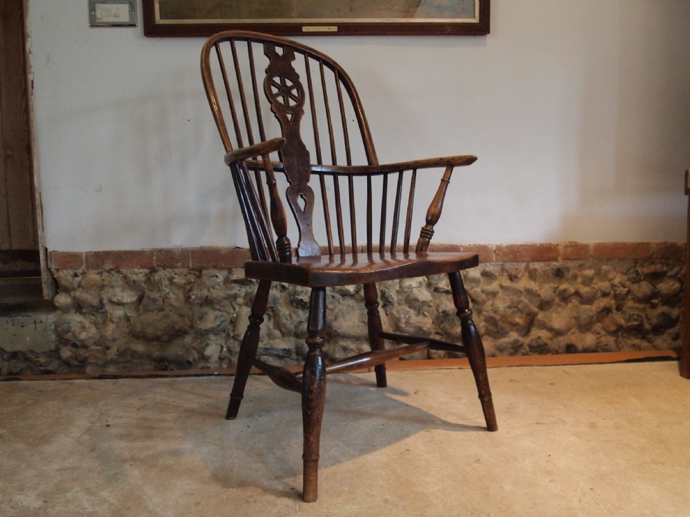 Chair Windsor wheel back Ash Elm George IV c1820 View IX