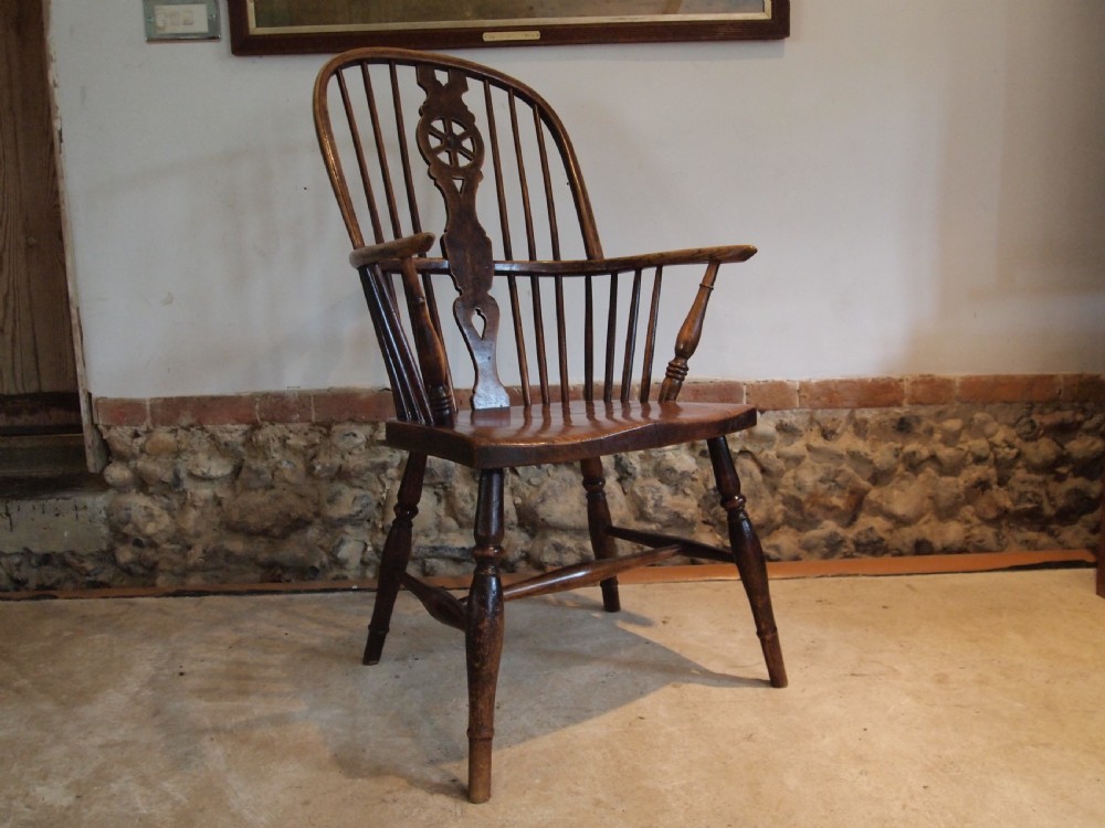 Chair Windsor wheel back Ash Elm George IV c1820 View XII
