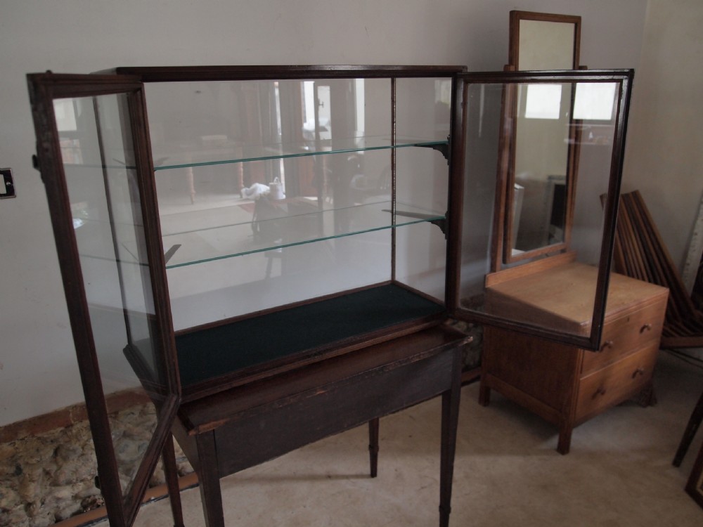 Display cabinet shop haberdashery Victorian Mahogany c1880 View V
