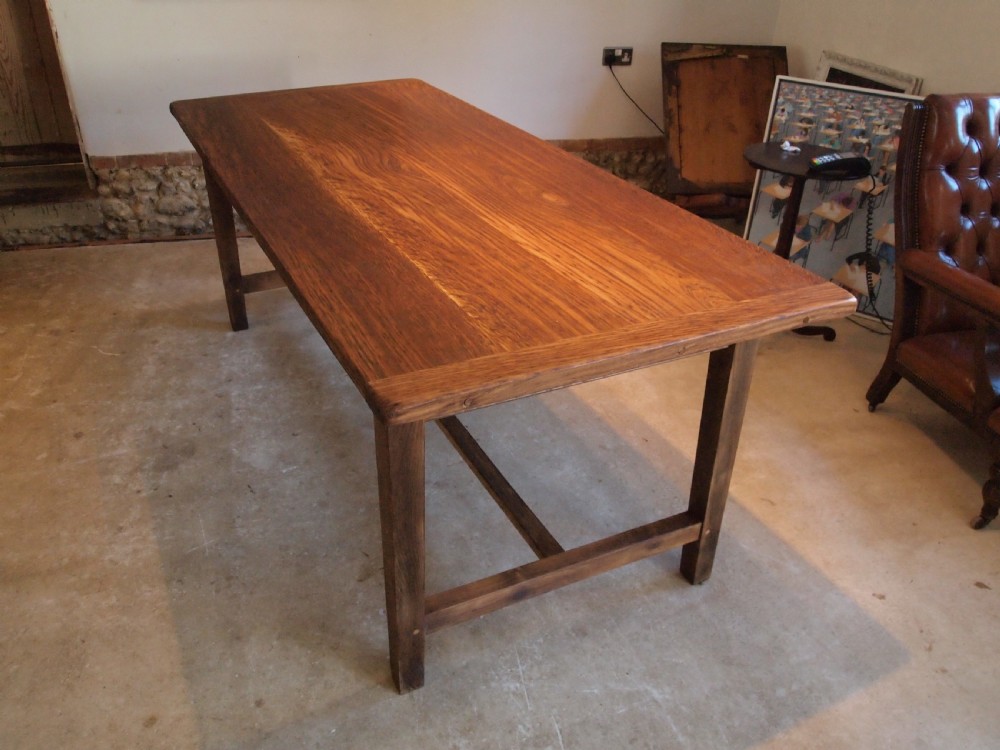Table Farmhouse refectory dining Oak Edwardian c1900
