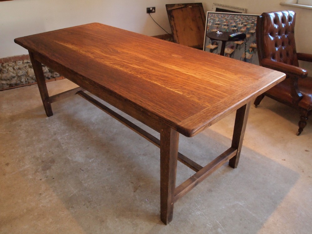 Table Farmhouse refectory dining Oak Edwardian c1900 View VIII