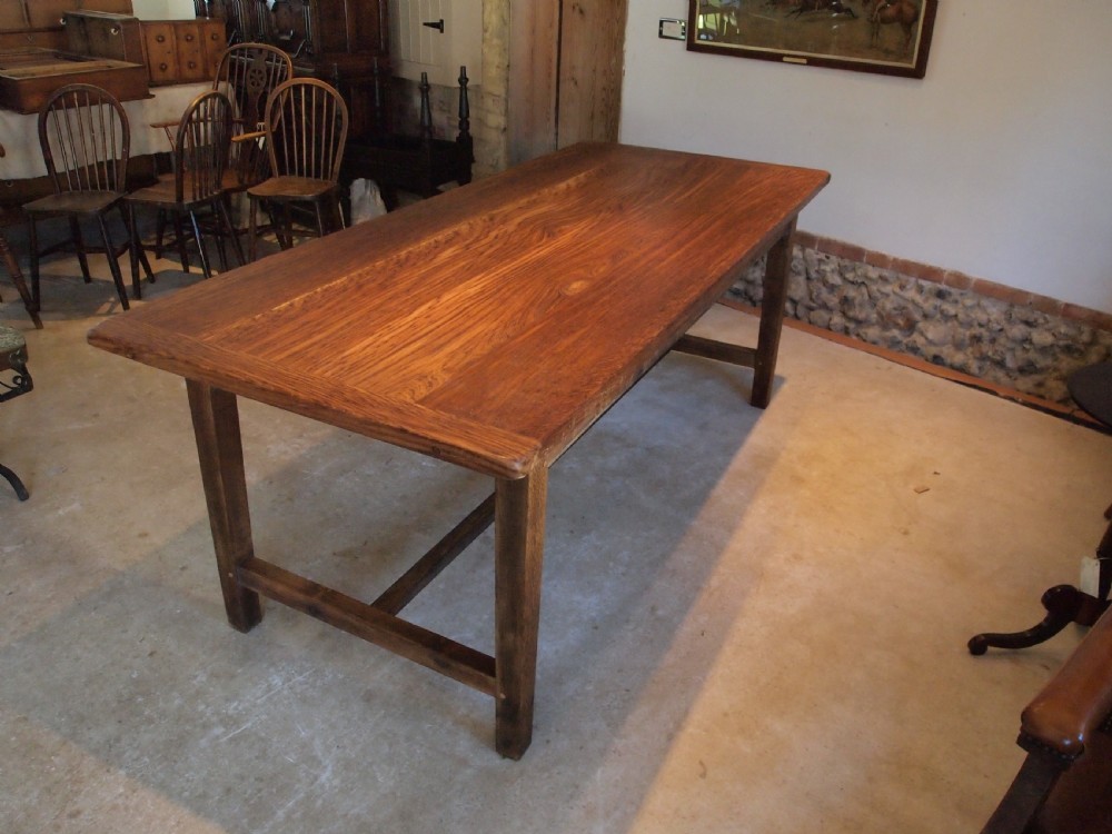 Table Farmhouse refectory dining Oak Edwardian c1900 View XI