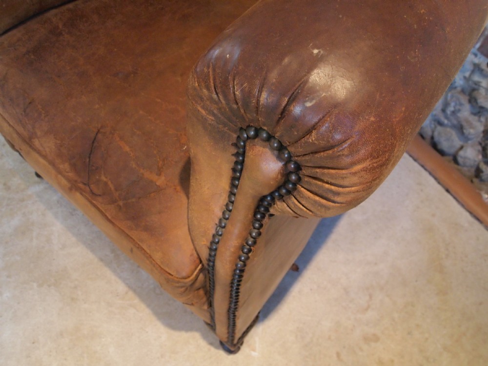 Chair Victorian Leather Club Armchair c1880 View V