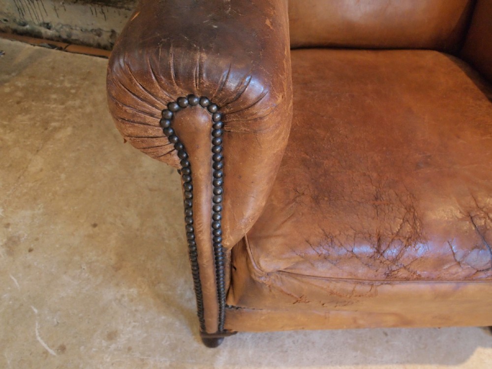 Chair Victorian Leather Club Armchair c1880 View VIII