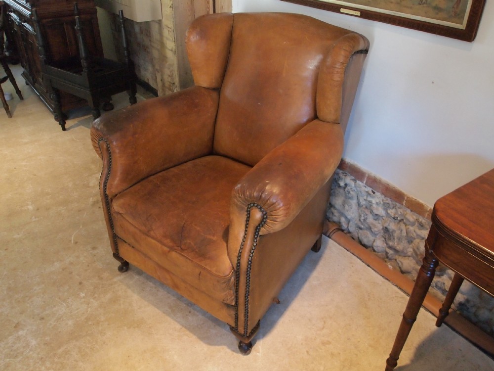 Chair Victorian Leather Club Armchair c1880 View IX