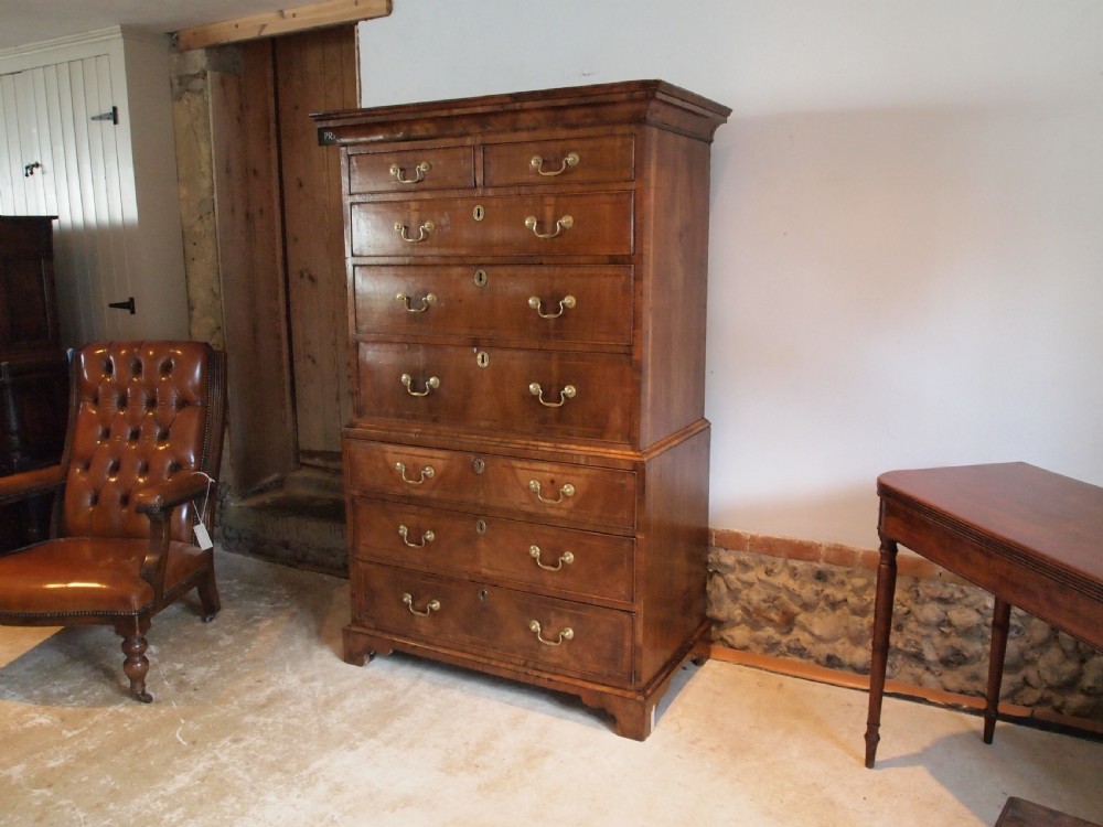 Chest on chest small fine George II Walnut c1740 View III