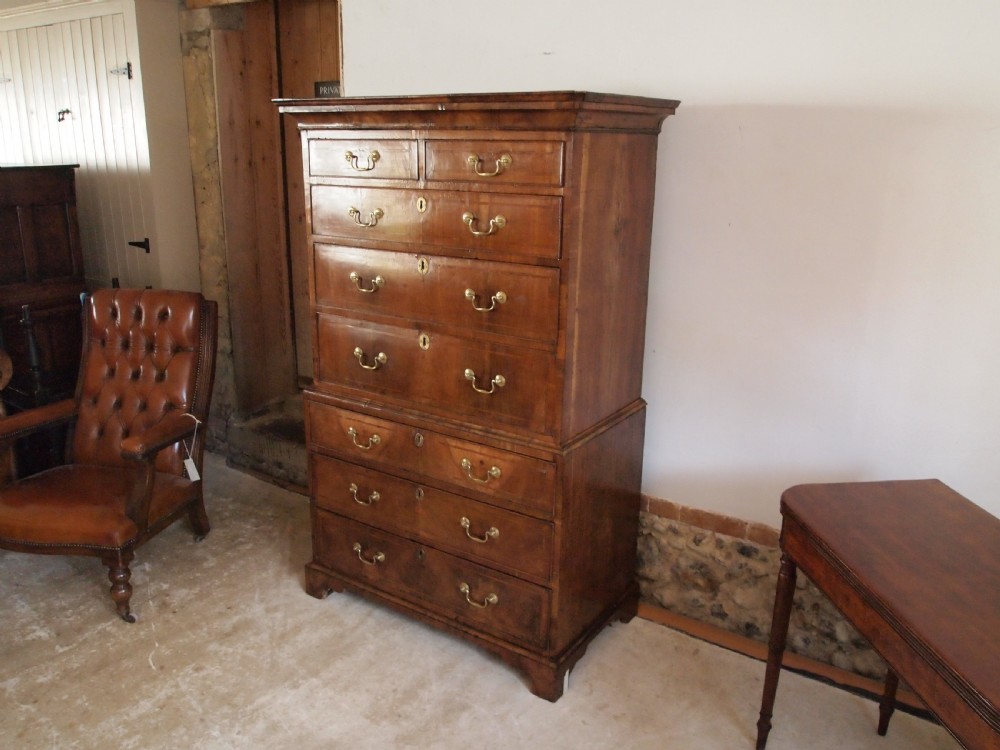 Chest on chest small fine George II Walnut c1740 View VI