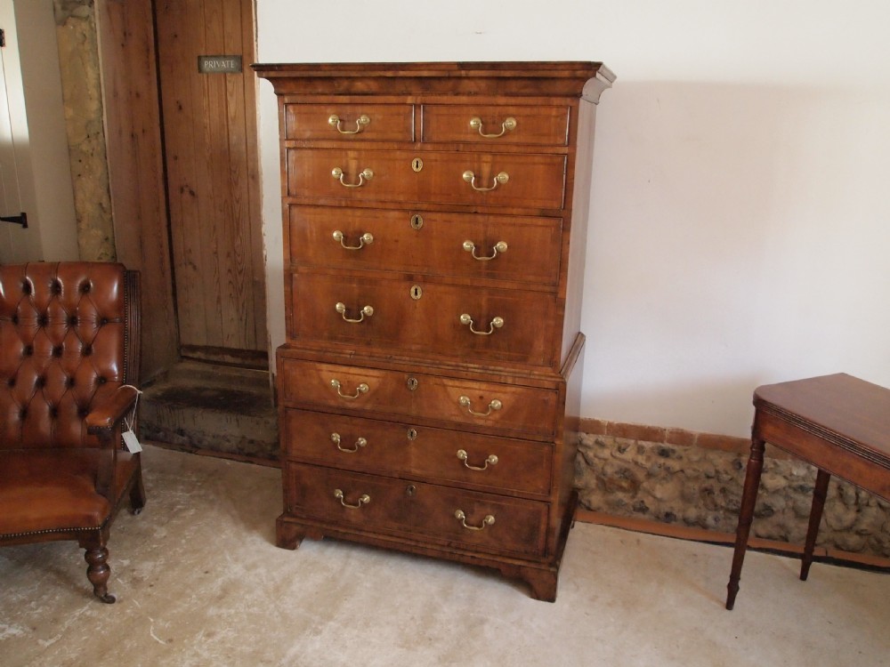 Chest on chest small fine George II Walnut c1740 View X