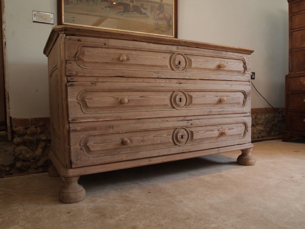 Chest of drawers decorative French Pine c1800 View IV