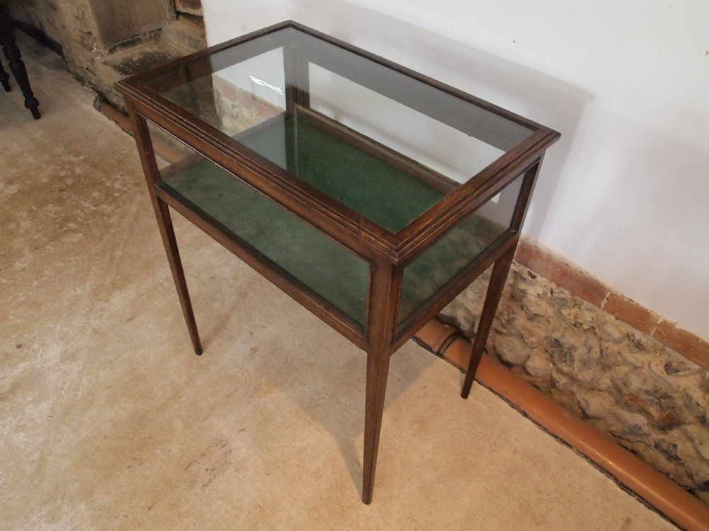 Table display bijouterie cabinet Edwardian Oak c1900 View VI