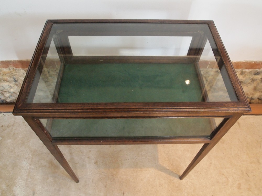 Table display bijouterie cabinet Edwardian Oak c1900 View VII